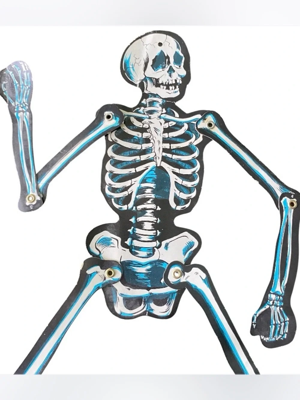 Vintage 80s Halloween Skeletons Die Cut Cardboard Jointed Articulated 22